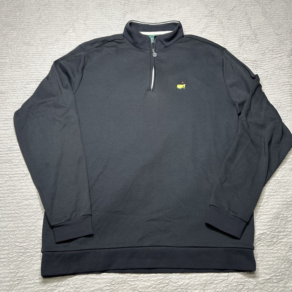 Masters Collection Luxury Cotton Quarter-Zip Pullover Black, Men's Size Large